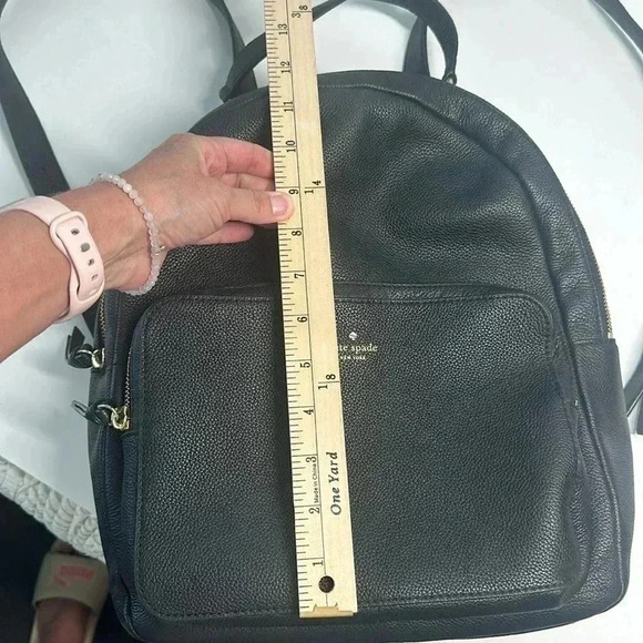 Kate Spade Small Black Pebbled Leather Backpack Gold Hardware - Picture 12 of 15